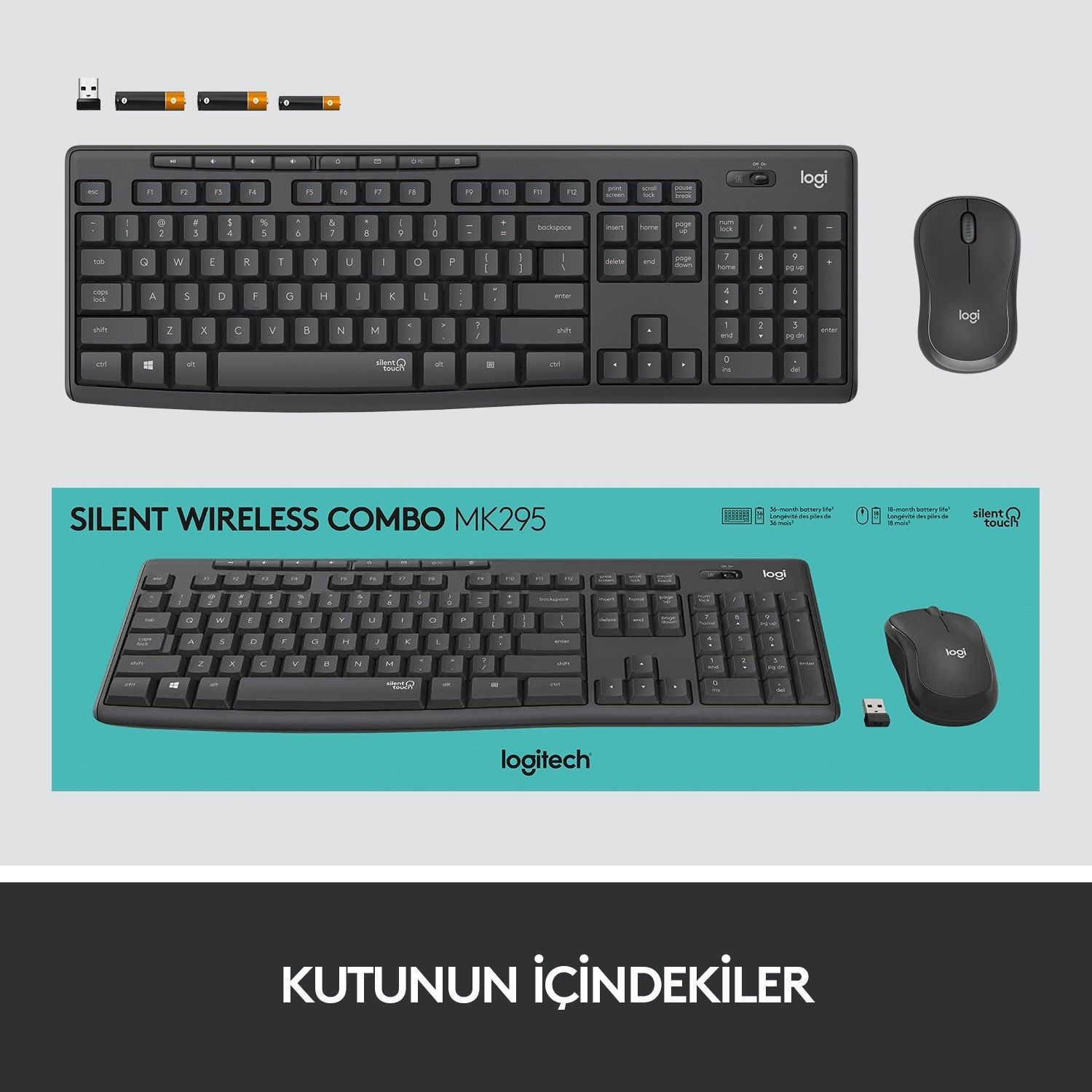 Logitech MK295 Kablosuz Klavye Mouse Set #4