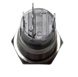 Metal Buton Kalıcı 19mm 24V Beyaz Ledli #2