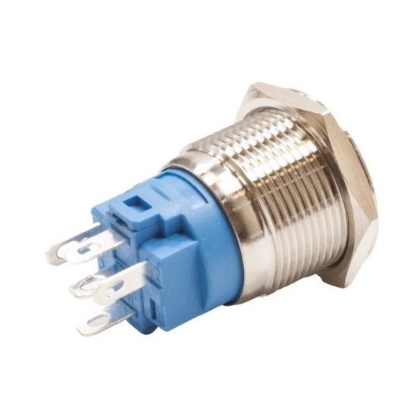 Metal Buton Kalıcı 19mm 24V Mavi Ledli #2