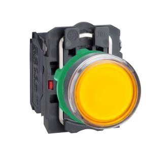 Metal Buton Yaylı 22mm 24V Sarı Ledli