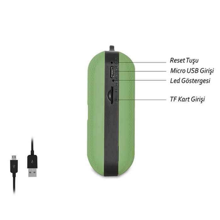 Mikado MD-22BT Yeşil TF Fm Bluetooth Şarjlı Speaker #4