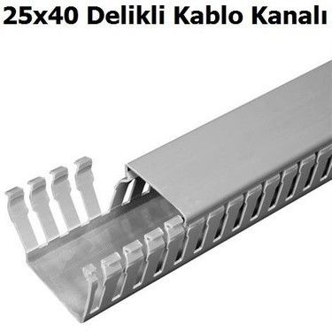Mutlusan 25x40 Delikli Kablo Kanalı Gri 2m. (K.40)