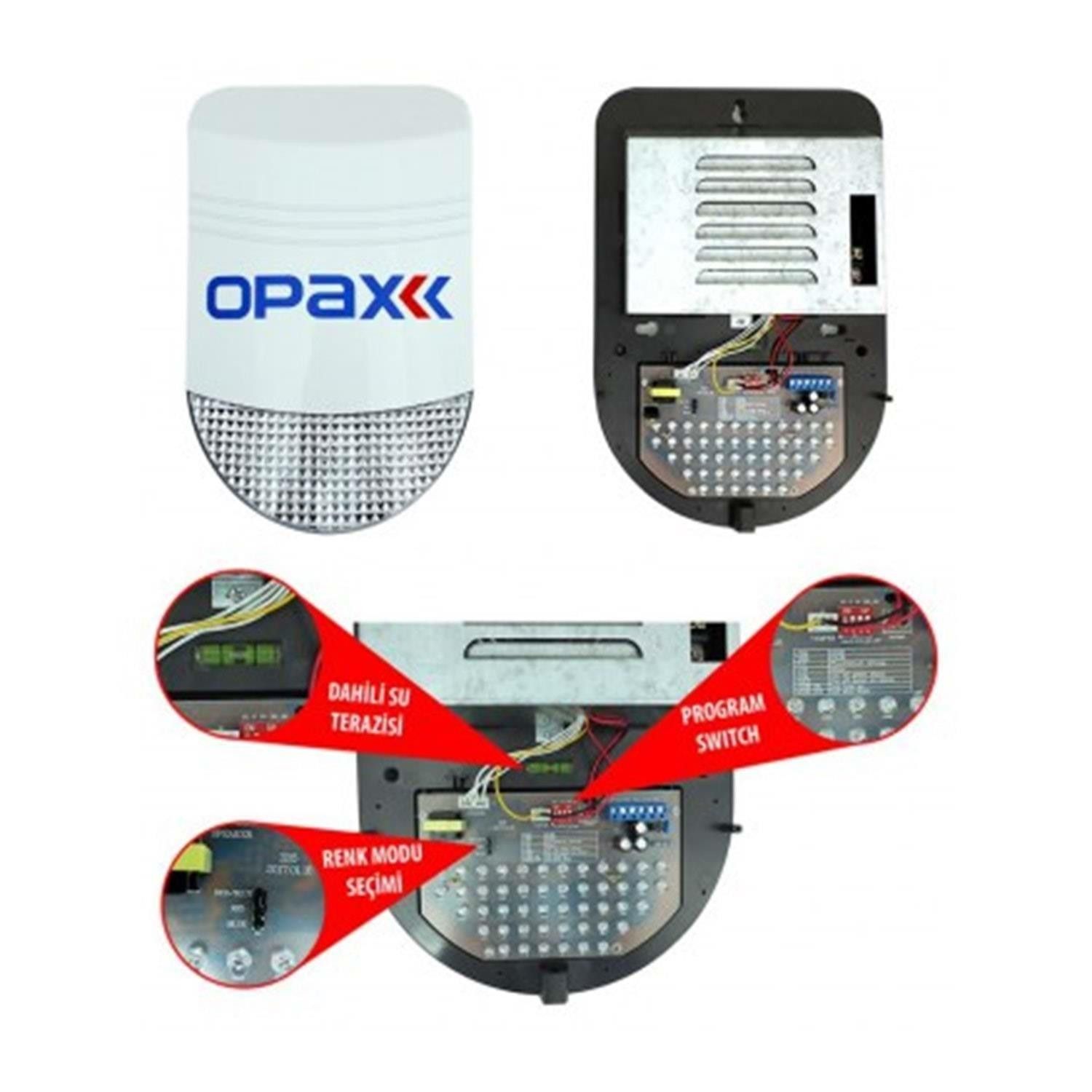 Opax BGR-10 Kablolu Kırmızı Mavi Siren #4