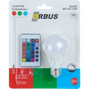 Orbus 9W Kumandalı RGB Led Ampul #3