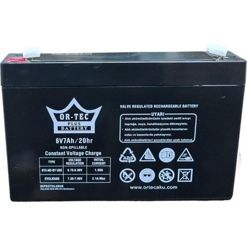 Ortec 6V 7A  Bakımsız Kuru Akü #3