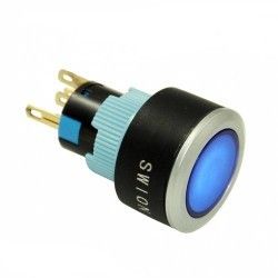 Plastik Buton Kalıcı 22mm 24V Sarı Ledli