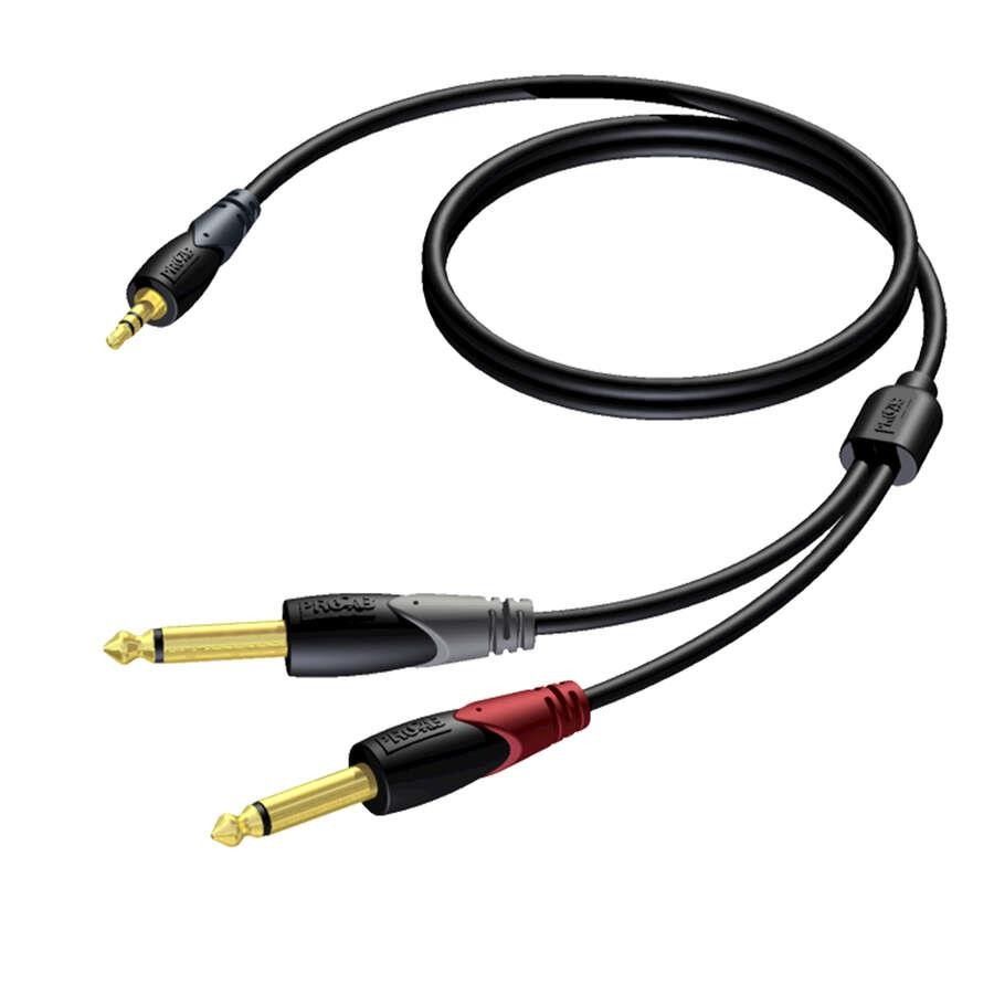 Procab CLA713/3 2x6.3mm 3.5mm Stereo E-E Kablo 3m.
