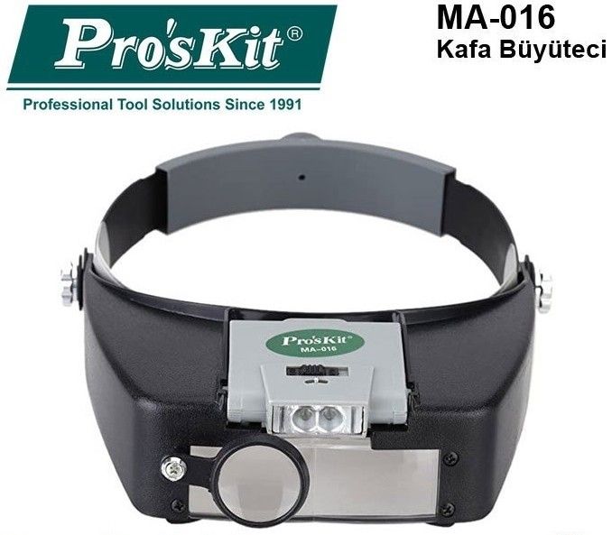 Proskit MA-016 Kafa Tipi Işıklı Büyütec