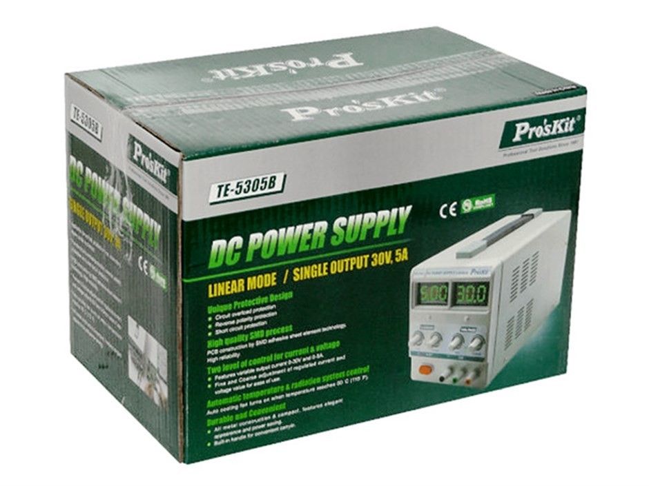 Proskit TE-5305B DC Güç Kaynağı DC 0-30V 0-5A Tek  #3