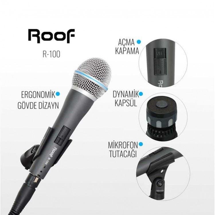 Roof R-100 600 Ohm Dinamik Mikrofon