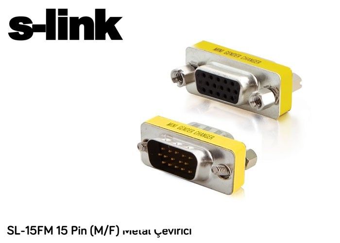 S-link SL-15FM 15 Pin VGA Dişi-Erkek Metal Çeviric #2
