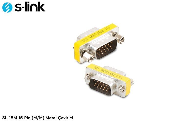 S-link SL-15M 15 Pin VGA Erkek-Erkek Metal Çeviric #2