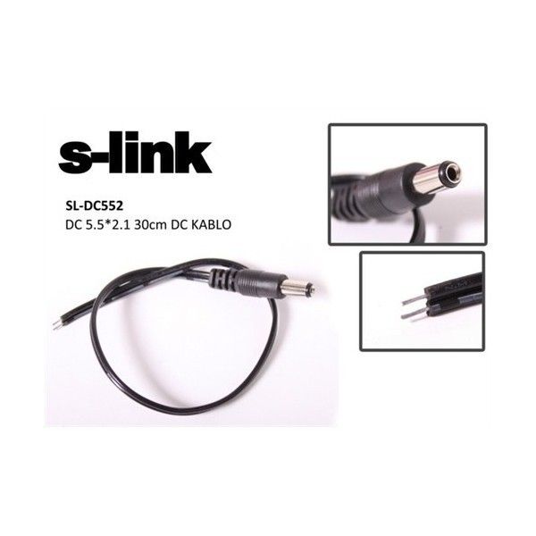 S-Link SL-DC552 5.5x2.1mm 30cm Erkek Kamera Kablo #2