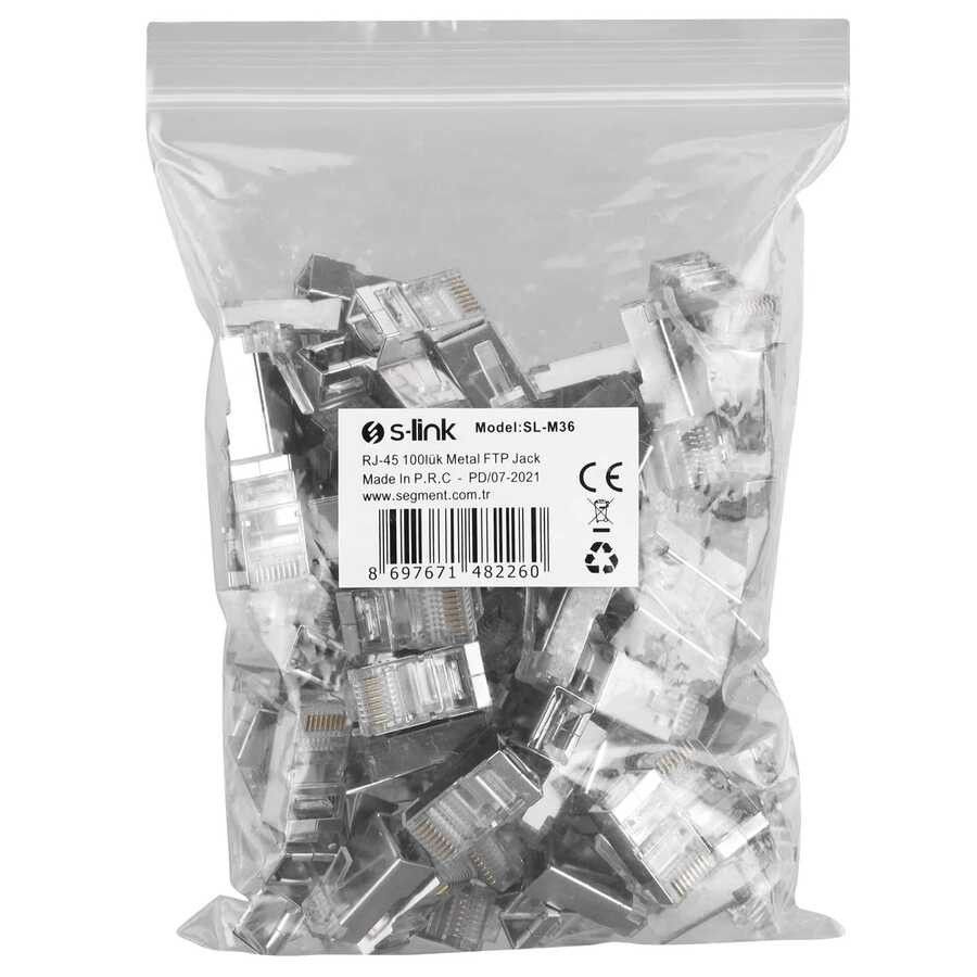S-Link SL-M36 RJ-45 Metal Ftp Jak 100 Lü Paket #2