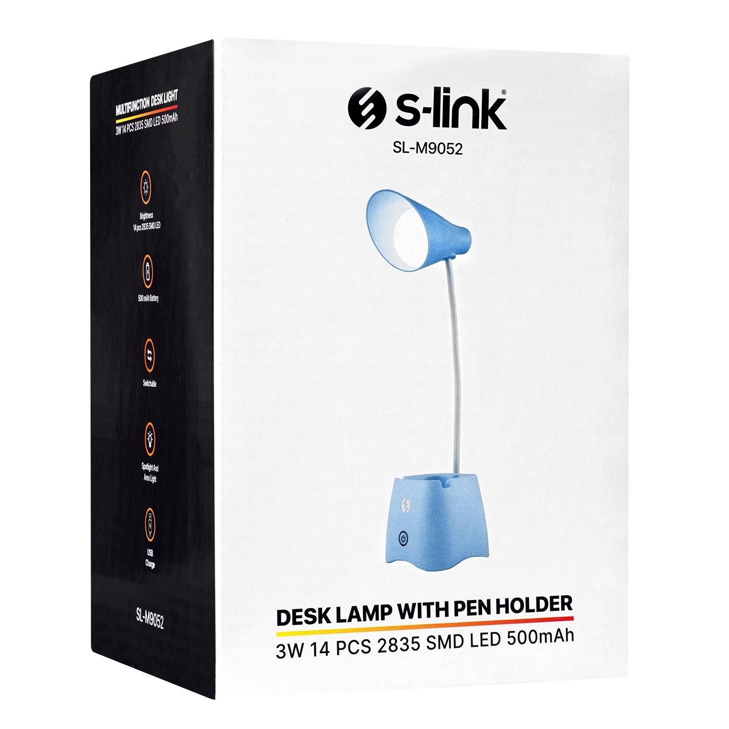 S-Link SL-M9052 Mavi Ledli Kalemlikli Masa Lambası #3