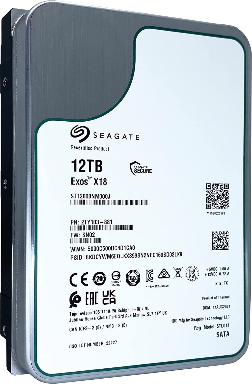 Seagate 3.5 inc EXOS X18 12Tb 7200Rpm 256Mb Hdd #2