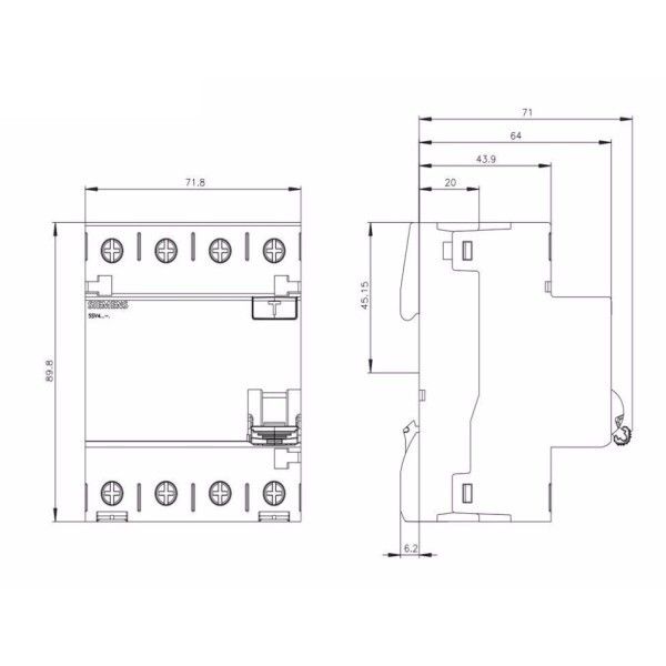 Siemens 5SV5346-6 63A 30mA Trifaze Kaçak Akım Röle #3