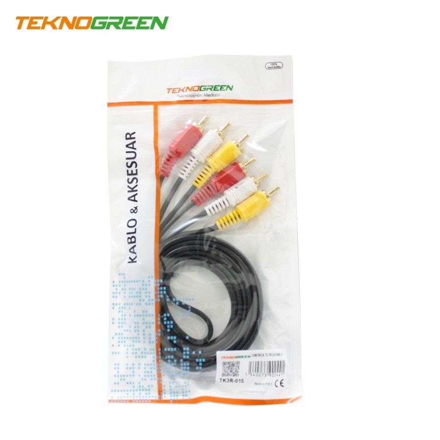TeknoGreen TK3R-015 1.5mt 3 Rca 3 Rca Kablosu #2