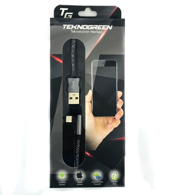 TeknoGreen TKU-C302 1m Usb to L iPhone5/6/7/8 Kabl #3