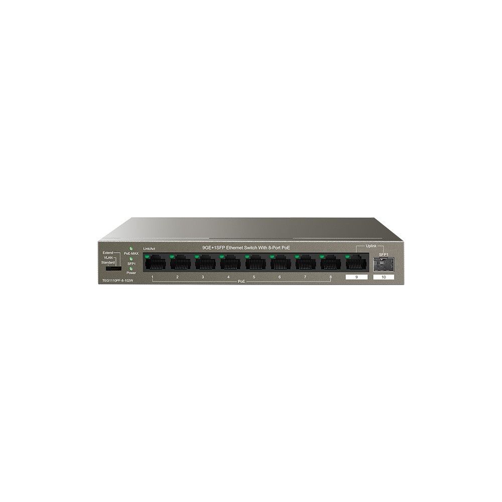Tenda TEG1110PF-8-102W 9GE+1SFP 8 Port PoE Switch #1