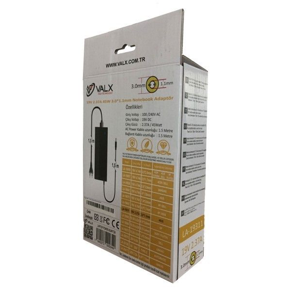 Valx LA-19311 19V 2.37A 45W 3.0x1.1 Notebook Adapt #4