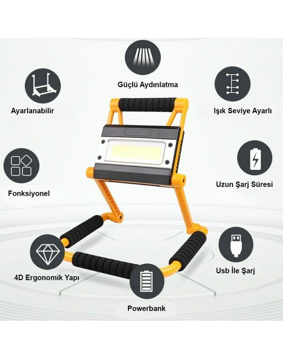 Watton WT-328 20W Şarjlı Seyyar Led Projektör #3