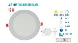 YCL ALP-1012G 12W Sıvaaltı Yuvarlak Günışı Led Panel #2