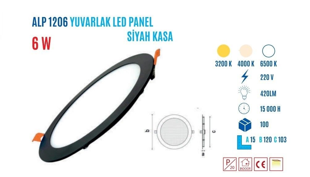 YCL ALP-1206G 6W S.Altı Yuvarlak Led Panel G.Işıgı #4