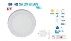 YCL ASM-1006G 6W Sıvaüstü Yuvarlak Günışığı Led Panel #2