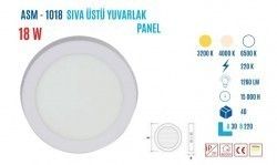 YCL ASM-1018B 18W Sıva üstü Yuvarlak Beyaz Led Panel #2