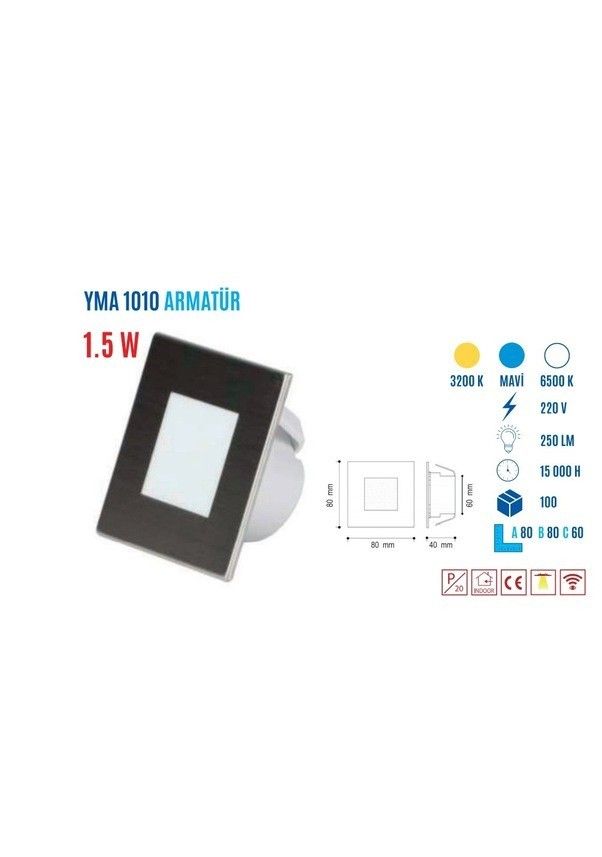 YCL YMA-1010G Sıvaaltı Kare Krom Led Armatür #2