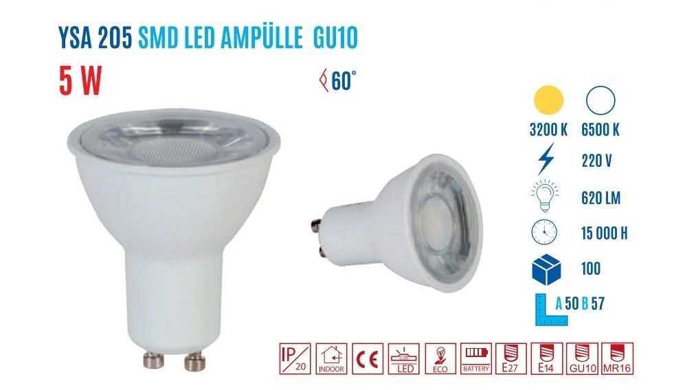 YCL YSA-205G 5W GU10 Günışığı Cob Led Çanak Ampul #4
