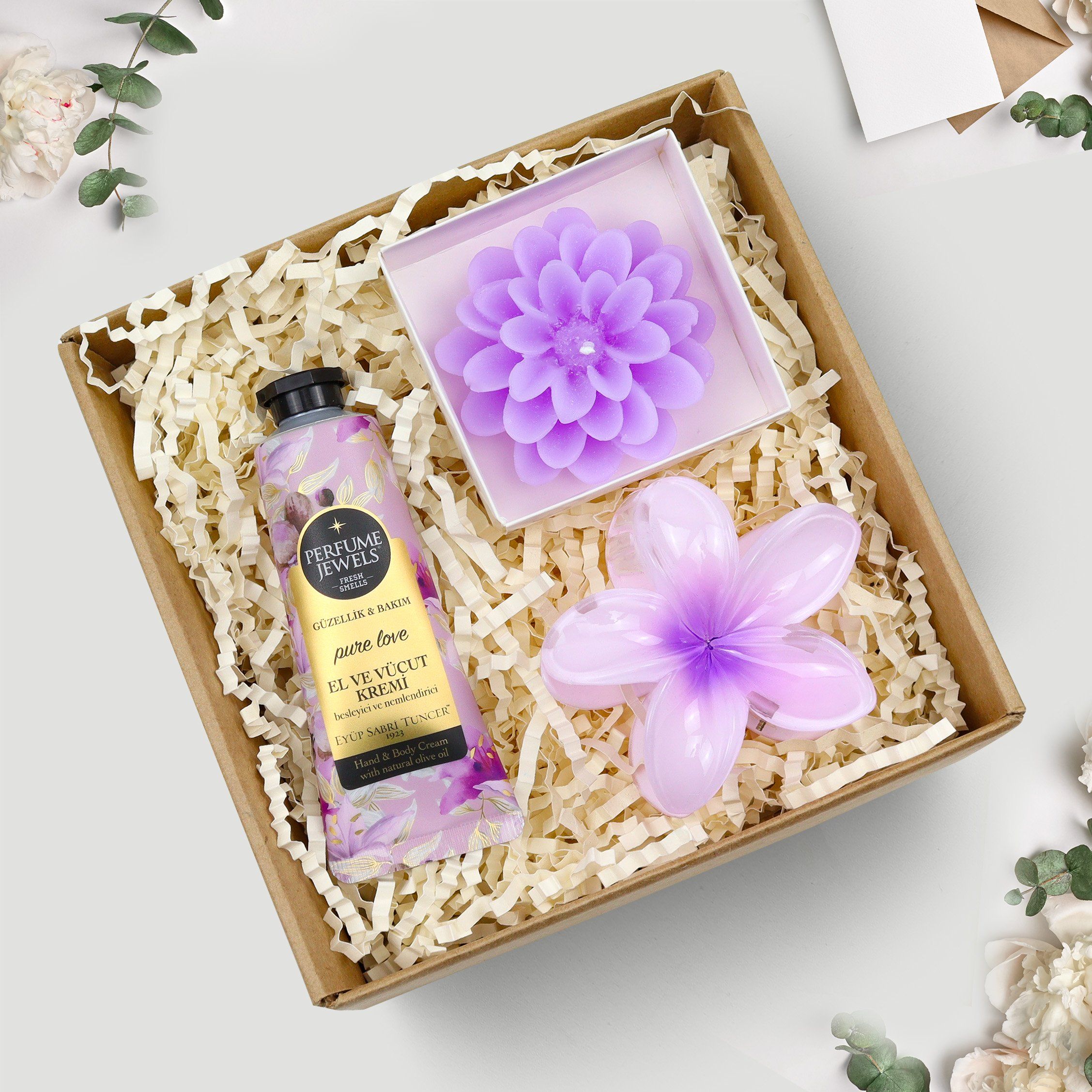 Lotus Toka & Lotus Çiçeği Mum & Eyüp Sabri Tuncer El Kremi Hediye Seti