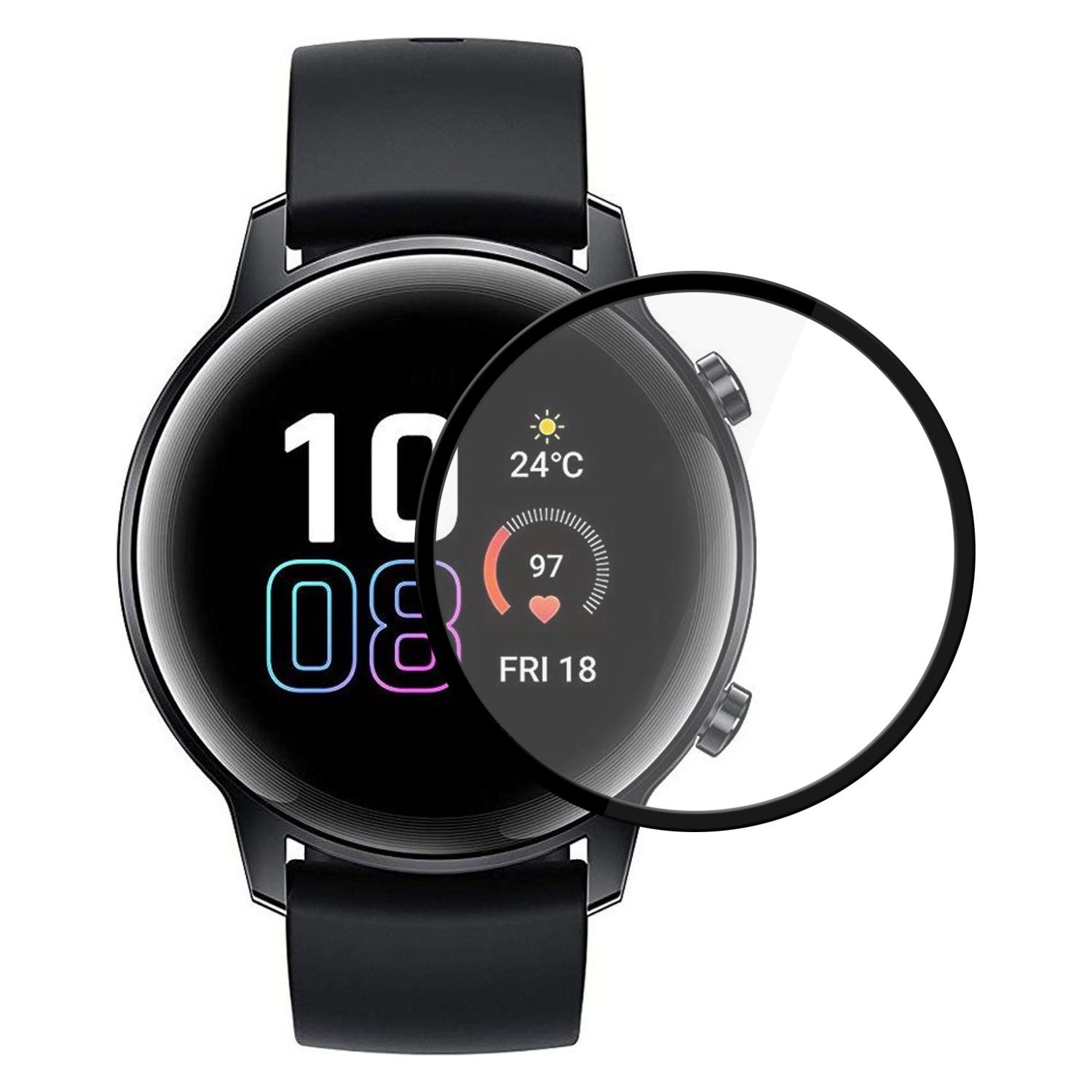 Bufalo Honor Magic Watch 2 42mm Ekran Koruyucu 3D Kavisli PMMA Nano Siyah Çerçeve