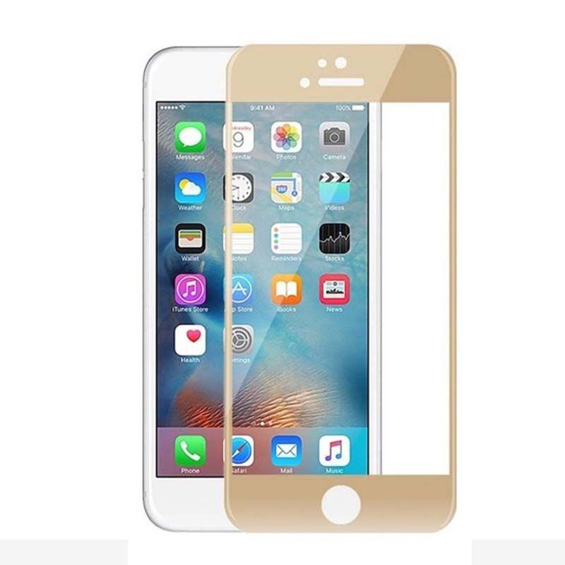 Bufalo iPhone 6-6s Metal Kenarlı Cam Ekran Koruyucu Gold