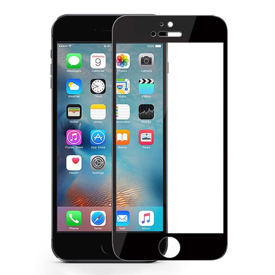 Bufalo iPhone 6 Plus Metal Kenarlı Cam Ekran Koruyucu Siyah
