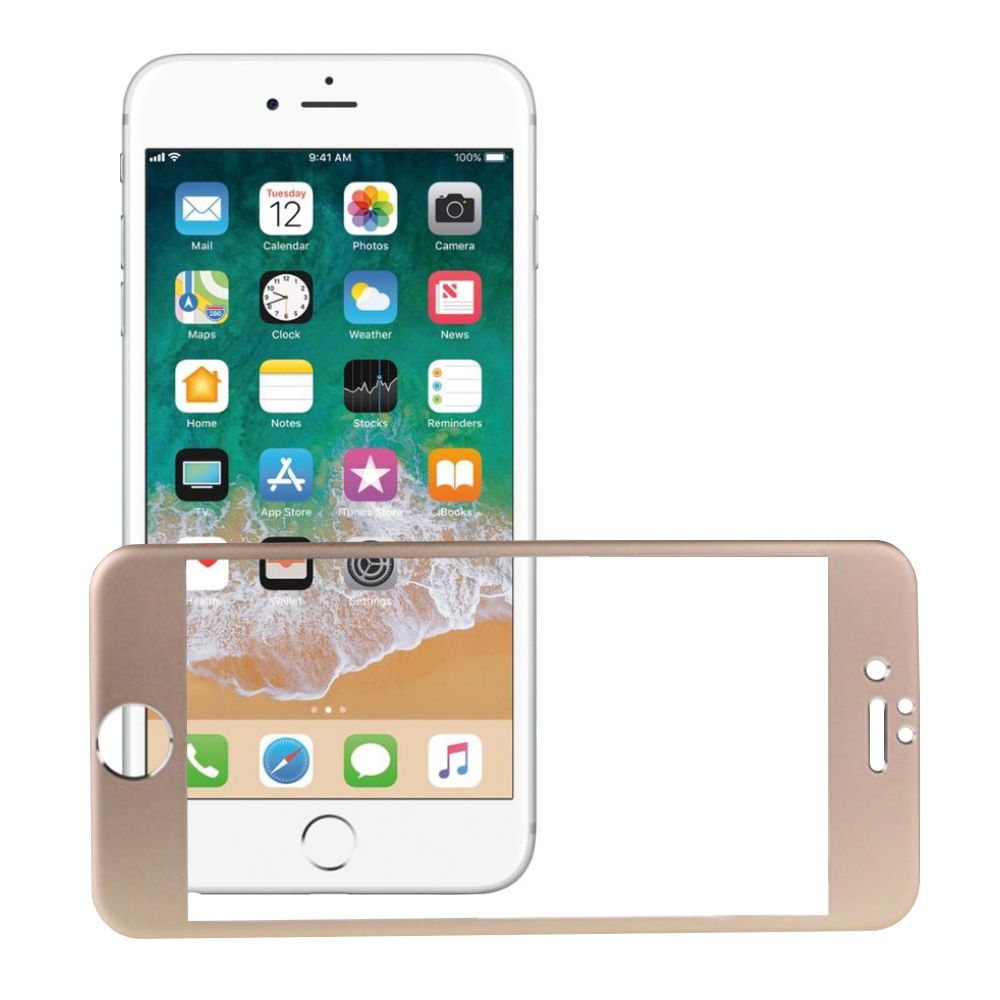 Bufalo iPhone 6 Plus Metal Kenarlı ÖN+ARKA Cam Ekran Koruyucu Gold
