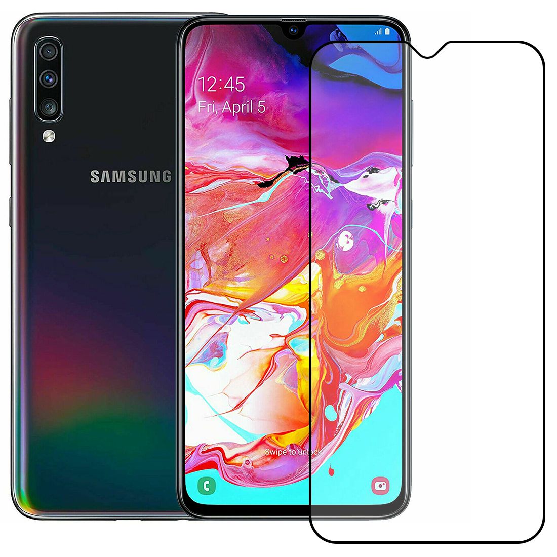 Bufalo Samsung Galaxy A70 Ekran Koruyucu Seramik Mat Nano 9D Tam Kaplama Siyah