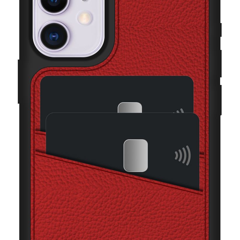 FitCase iPhone 11 Kılıf Proda Deri Çift Kartlık Cepli Kapak
