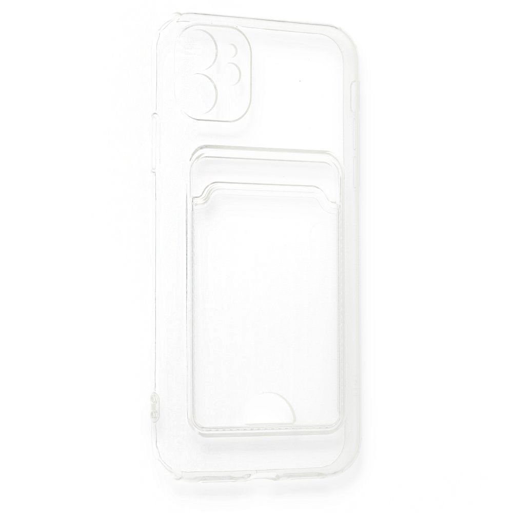FitCase iPhone 11 Kılıf Cardy Şeffaf Kartlık Cepli Kapak