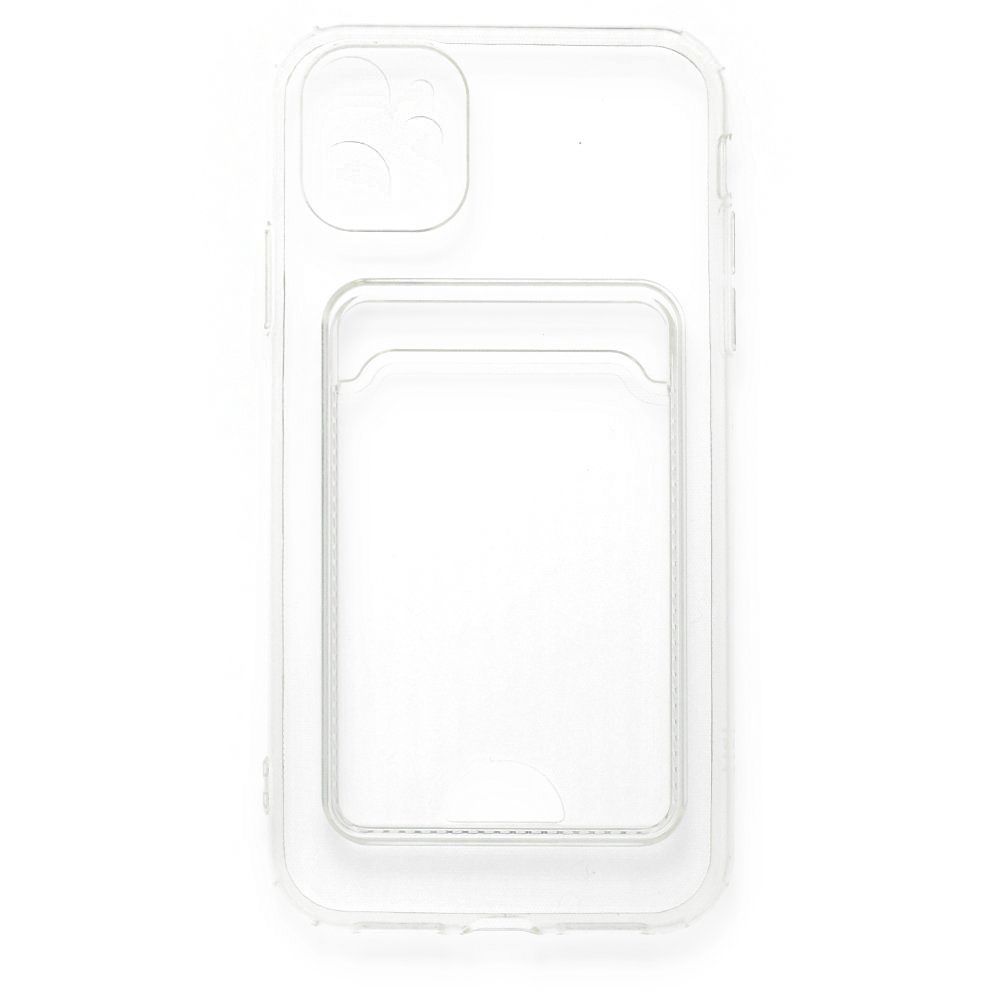 FitCase iPhone 11 Kılıf Cardy Şeffaf Kartlık Cepli Kapak