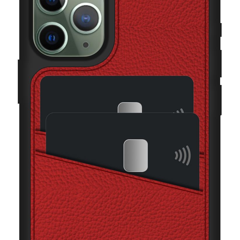FitCase iPhone 11 Pro Kılıf Proda Deri Çift Kartlık Cepli Kapak