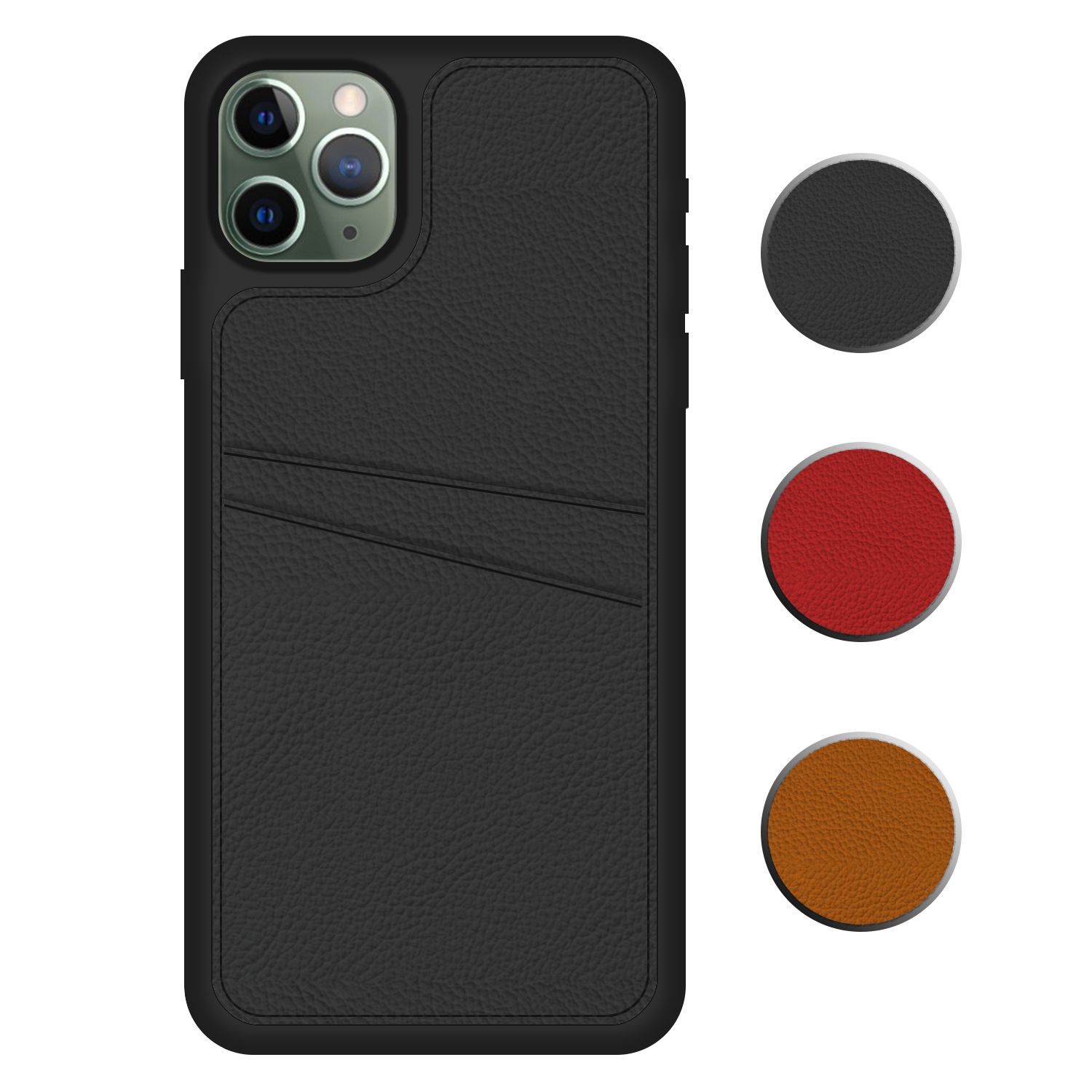 FitCase iPhone 11 Pro Max Kılıf Proda Deri Çift Kartlık Cepli Kapak