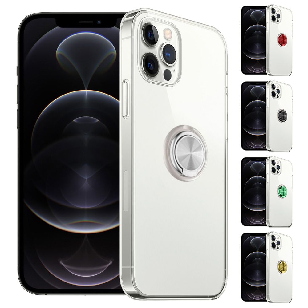 FitCase iPhone 12 / 12 Pro Kılıf Gross Ring Şeffaf Arka Kapak