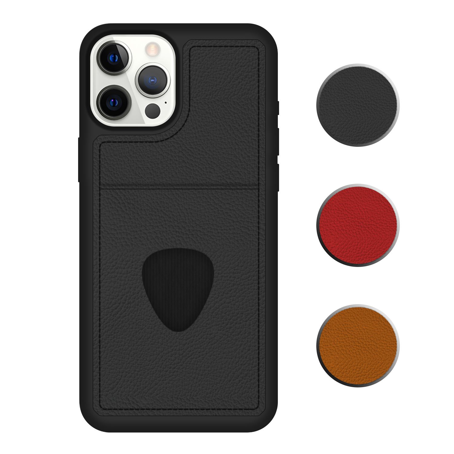 FitCase iPhone 12 Pro Kılıf Proda Deri Tek Kartlık Cepli Kapak