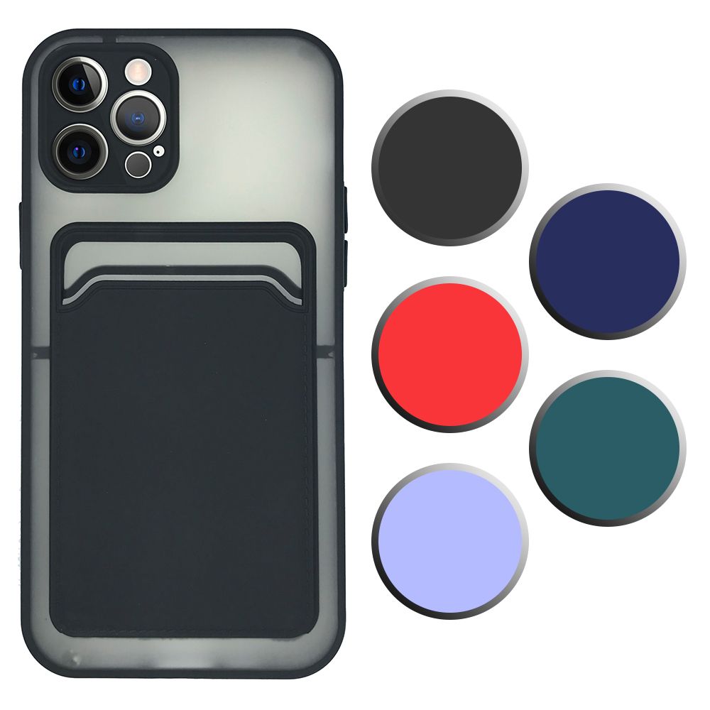 FitCase iPhone 12 Pro Kılıf Cardy Kartlık Cepli Mat Kapak