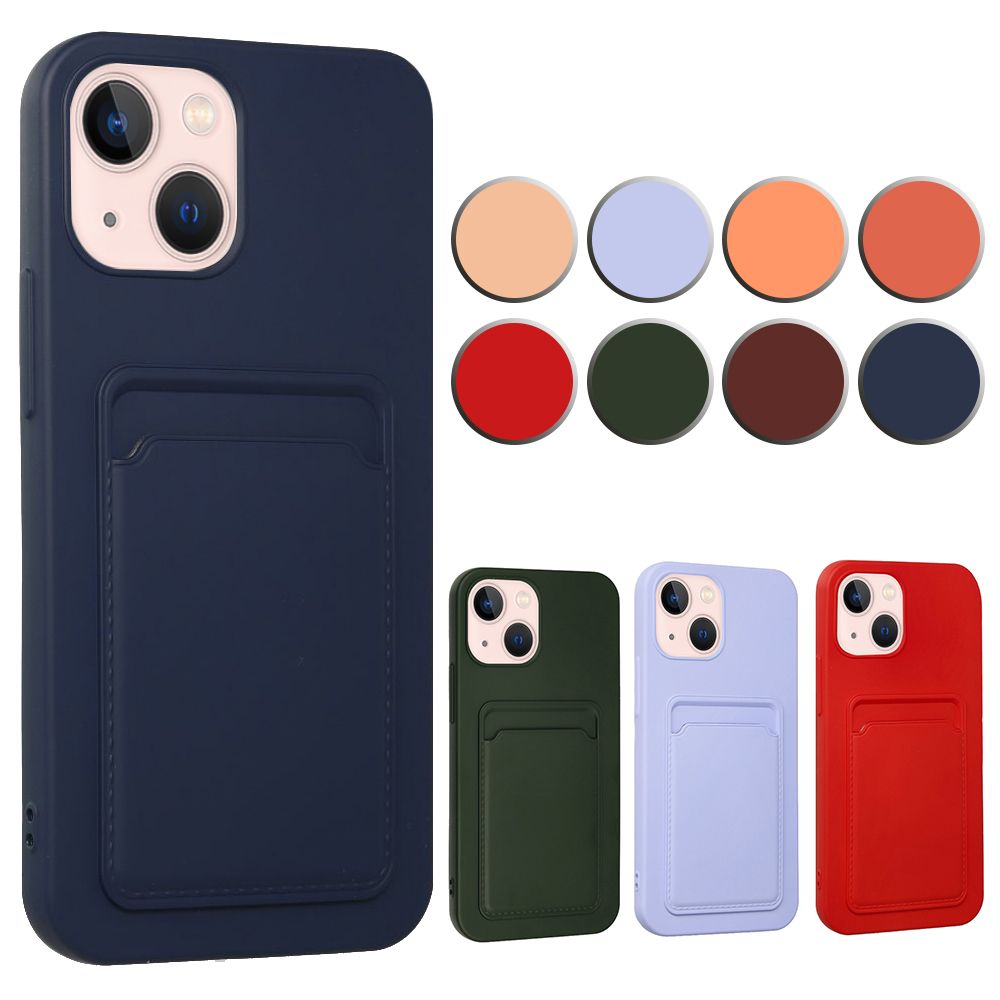 FitCase iPhone 13 Cardy Soft Kartlık Cepli Silikon Kapak