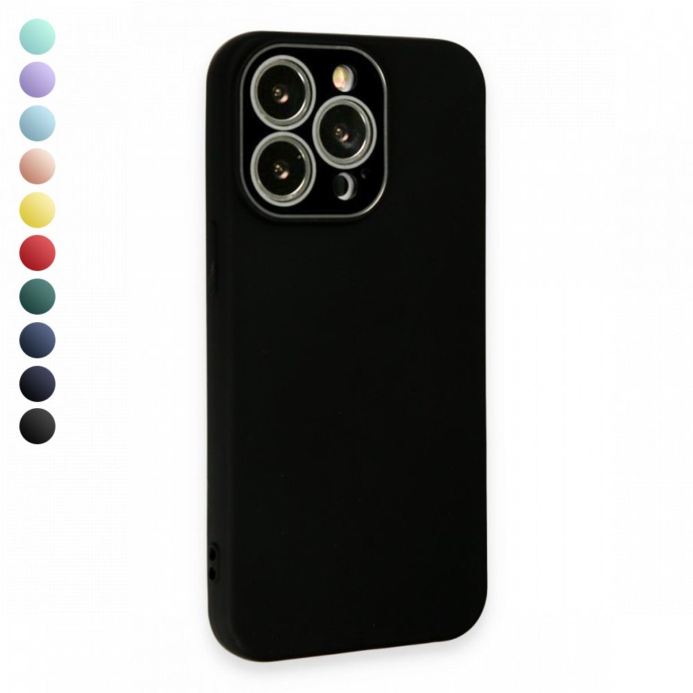 FitCase iPhone 13 Pro Glass Kamera Korumalı Lansman Silikon Kapak