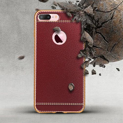 FitCase Laser Elegant iPhone 7-8 Plus Silikon Arka Kapak Kahverengi