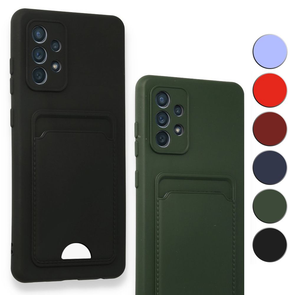 FitCase Samsung Galaxy A32 Cardy Soft Delikli Kartlık Cepli Silikon Kapak